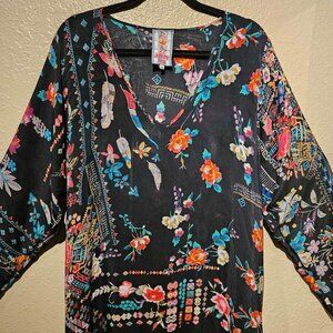 Johnny Was Ellamo Cupra Rayon Floral Boxy Top XXL